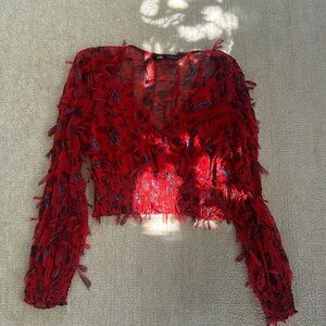 Nwot Zara Red Top